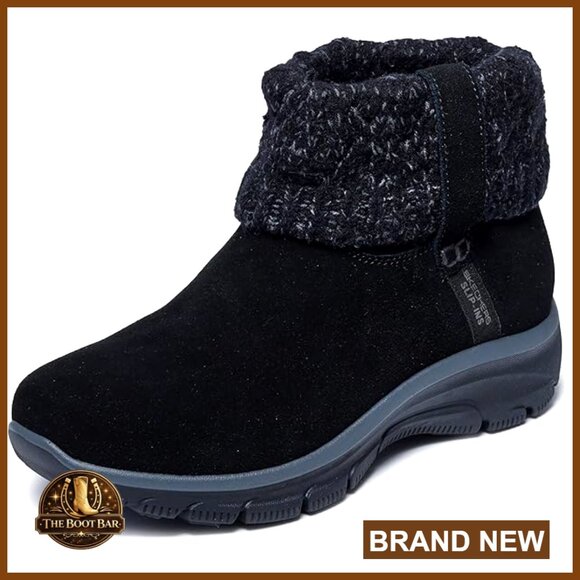 Shoes - Suede Slip-On Ankle Boots with Memory Foam, Water Resistant